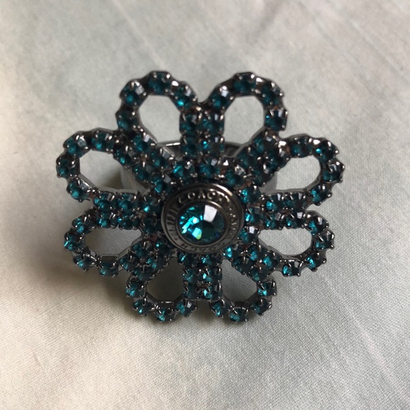 Coach teal statement ring size 6.5-7 - Picture 1 of 3